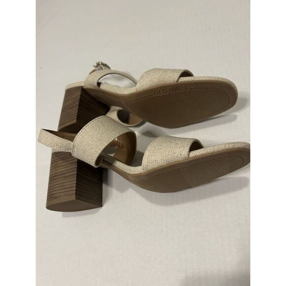 Old Navy Linen Wrap Sandal, Size 10. - Picture 3 of 5